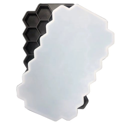 Reusable Silicone Honeycomb Ice Cube Tray with Removable Lid 